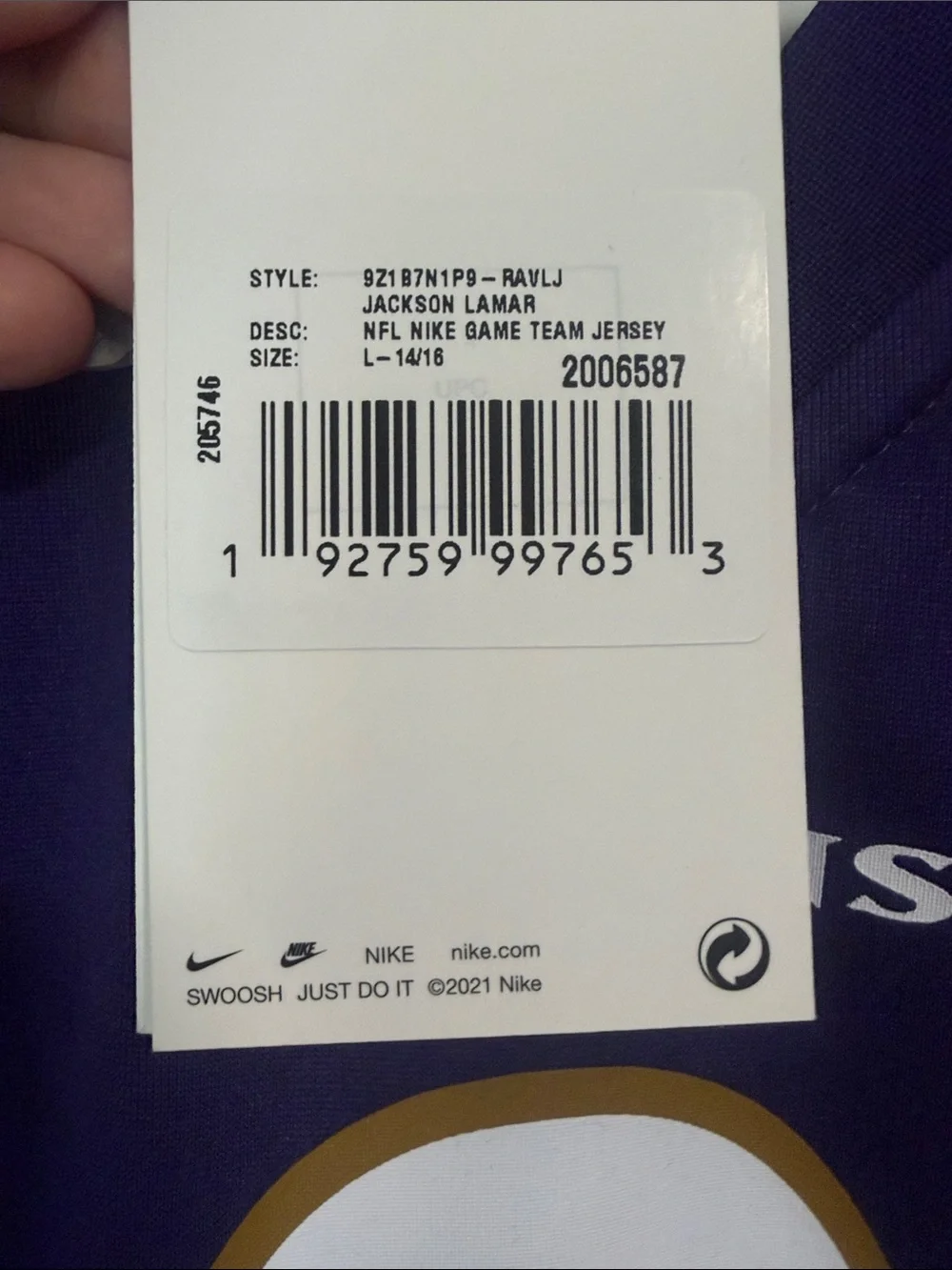 Nike Purple Baltimore Ravens #8 Football Jersey